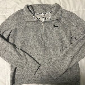Brand PINK quarter zip gray